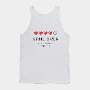 Game Over Hearts - Pixel Art Tank Top